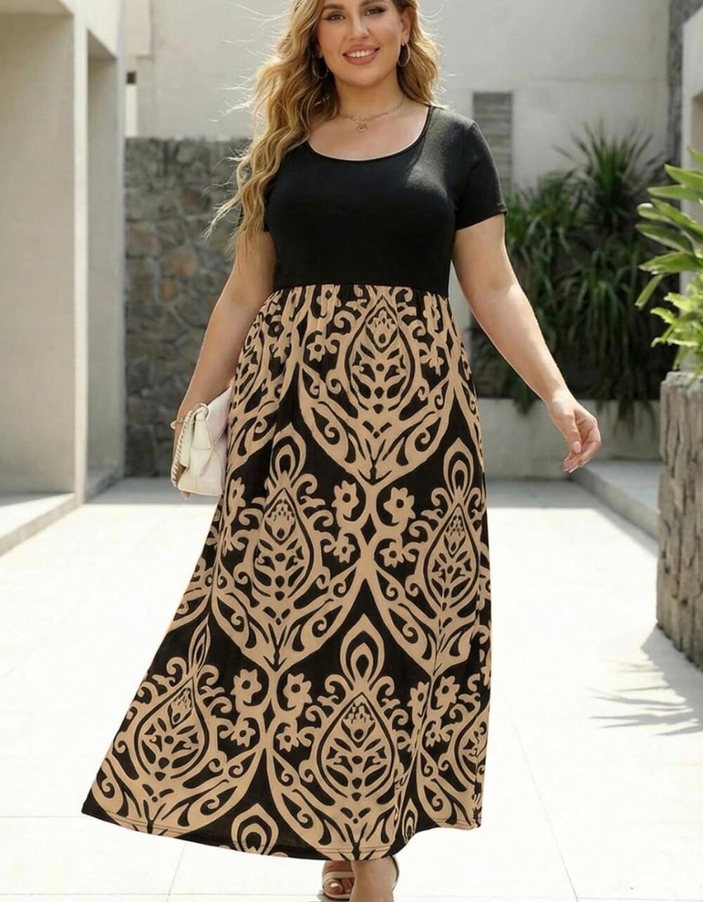 * Nemidor Women’s Plus Size Casual Colorblock Maxi Dress with Pockets